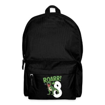 8th Birthday 8 Years Dino Dinosaur Fan - Backpack - black - Front