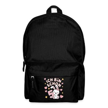 5th Birthday Bunny Bunny Children's Birthday Party - Backpack - black - Front