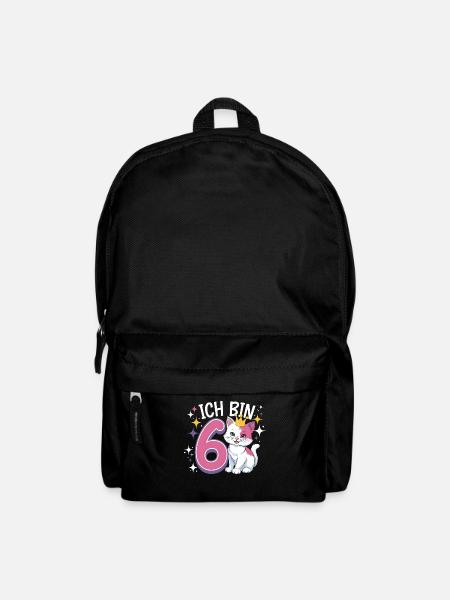 6. Geburtstag Katze Kätzchen Kindergeburtstag - Rucksack - Schwarz
