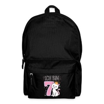 7e anniversaire chat chaton fête d’anniversaire des enfants - Sac à dos - noir - Devant