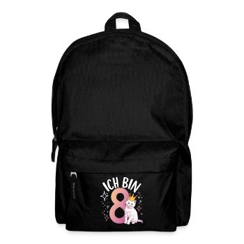 8. Geburtstag Katze Kätzchen Kindergeburtstag - Rucksack - Schwarz - Vorne