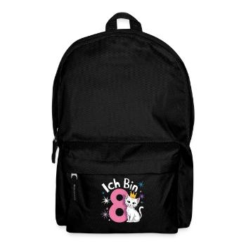 8. Geburtstag Katze Kätzchen Kindergeburtstag - Rucksack - Schwarz - Vorne