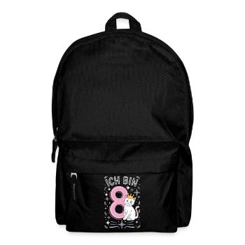 8. Geburtstag Katze Kätzchen Kindergeburtstag - Rucksack - Schwarz - Vorne