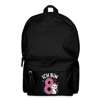 8. Geburtstag Katze Kätzchen Kindergeburtstag - Rucksack - Schwarz - Vorne