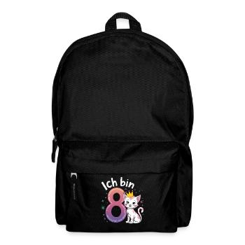 8. Geburtstag Katze Kätzchen Kindergeburtstag - Rucksack - Schwarz - Vorne