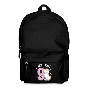 9th Birthday Cat Kitten Children's Birthday - Backpack - black - Front