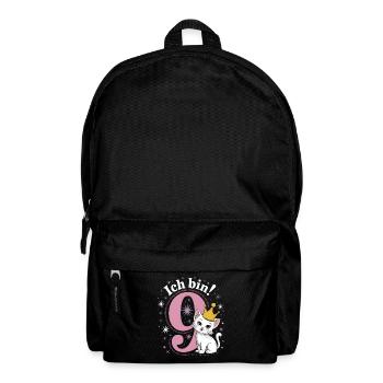 9th Birthday Cat Kitten Children's Birthday - Backpack - black - Front