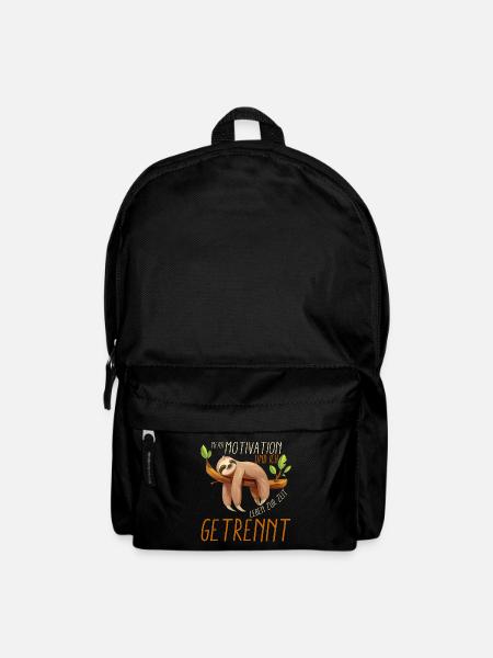Lustiges Faultier, Motivation & Ich Leben Getrennt - Rucksack - Schwarz