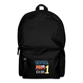 Tatütata Feuerwehr 1. Geburtstag - Rucksack - Schwarz - Vorne