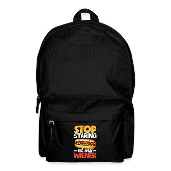 Hör Auf, Auf Meinen Hot Dog Zu Starren - Rucksack - Schwarz - Vorne
