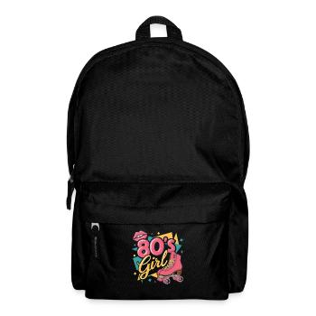 Retro 80er Jahre Girl Roller Skate Rollschuhe - Rucksack - Schwarz - Vorne