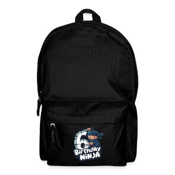 This Little Ninja Is 6 Birthday Shirt - Backpack - black - Front