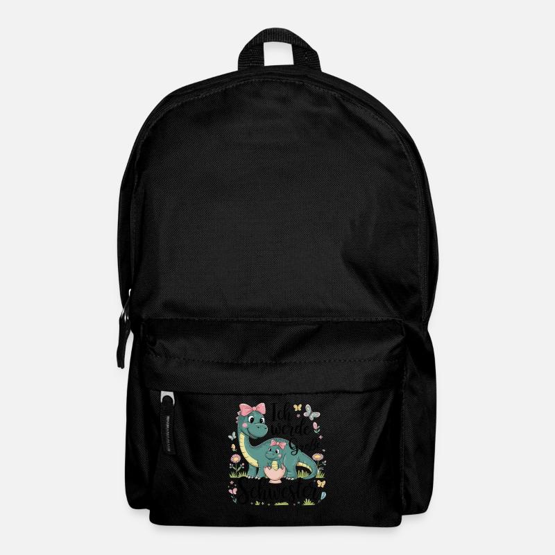 Ich werde eine große Schwester Dinosaurier - Rucksack - Schwarz