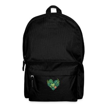 Tropical Heart Foliage Bloom - Backpack - black - Front