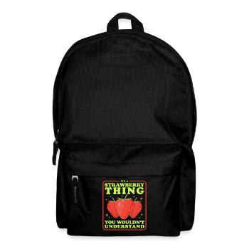 Erdbeeren Erdbeere Strawberry Geschenke - Rucksack - Schwarz - Vorne
