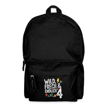 Wild, Cheeky & Finally 4 Years 4th Birthday - Backpack - black - Front