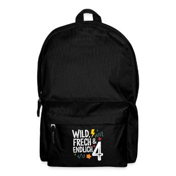 Wild, Cheeky & Finally 4 Years 4th Birthday - Backpack - black - Front