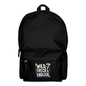Wild, Frech & Endlich 7 Jahre 7. Geburtstag - Rucksack - Schwarz - Vorne