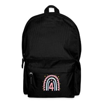 Süßes 4. Geburtstag Herz & Regenbogen Design - Rucksack - Schwarz - Vorne