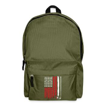 Amerikanische Flagge Golf Golfer Lustiger Golf Club Golfen - Rucksack - Olivgrün - Vorne