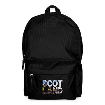 Schottland Tartan Schriftzug Dudelsack Highlands - Rucksack - Schwarz - Vorne