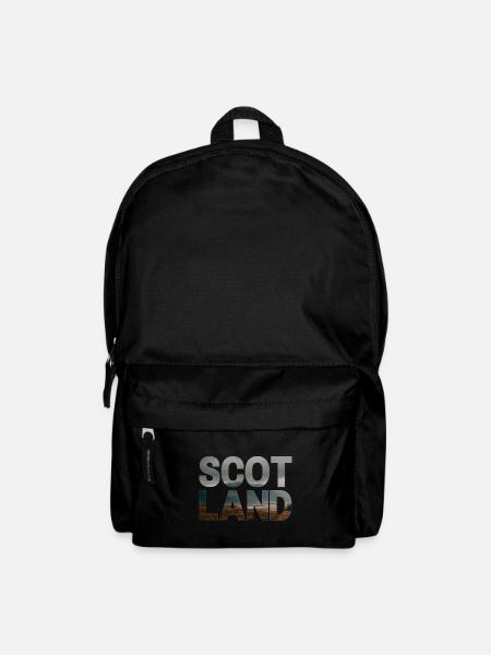 Schottland Tartan Schriftzug Dudelsack Highlands - Rucksack - Schwarz