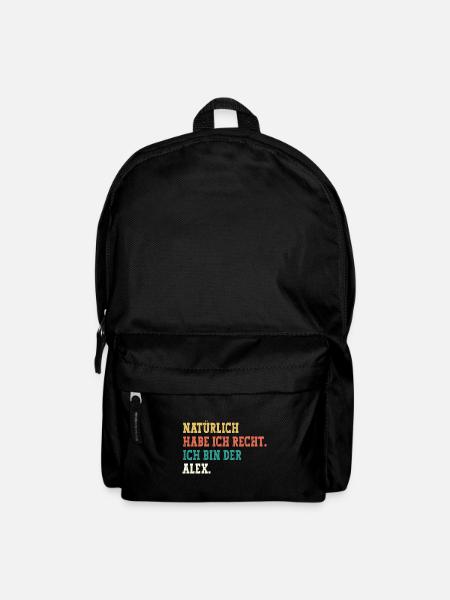 Alex Lustiger Spruch Vorname Name Alex - Rucksack - Schwarz