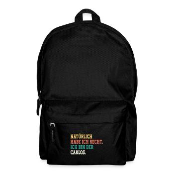 Carlos Lustiger Spruch Vorname Name Carlos - Rucksack - Schwarz - Vorne