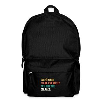 Harald Lustiger Spruch Vorname Name Harald - Rucksack - Schwarz - Vorne