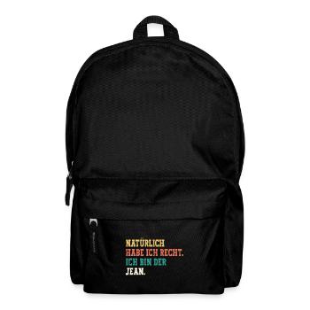 Jean Lustiger Spruch Vorname Name Jean - Rucksack - Schwarz - Vorne