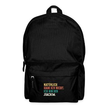 Joachim Lustiger Spruch Vorname Name Joachim - Rucksack - Schwarz - Vorne
