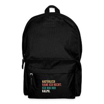 Ralph Lustiger Spruch Vorname Name Ralph - Rucksack - Schwarz - Vorne