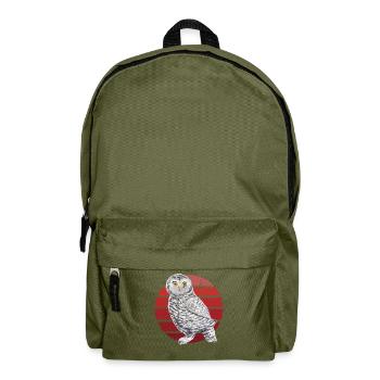 Eule Uhu Tier Waldtier Steinkauz Schleiereulen Fun - Rucksack - Olivgrün - Vorne