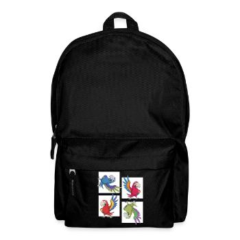 Le perroquet parlant montre un plumage coloré - Sac à dos - noir - Devant
