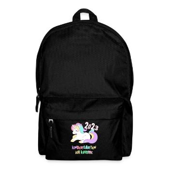 Kindergarten 2023 Einhorn Mädchen Tochter Kita - Rucksack - Schwarz - Vorne