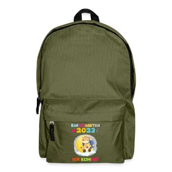 Kindergarten 2023 Ich Komme Mädchen Kita Geschenk - Rucksack - Olivgrün - Vorne