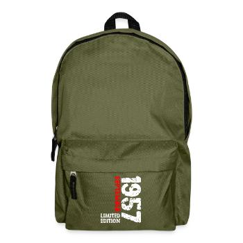 1957 September Limited Edition 66. Geburtstag Deko - Rucksack - Olivgrün - Vorne