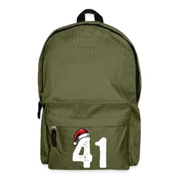 41 Zahl Weihnachten - Rucksack - Olivgrün - Vorne
