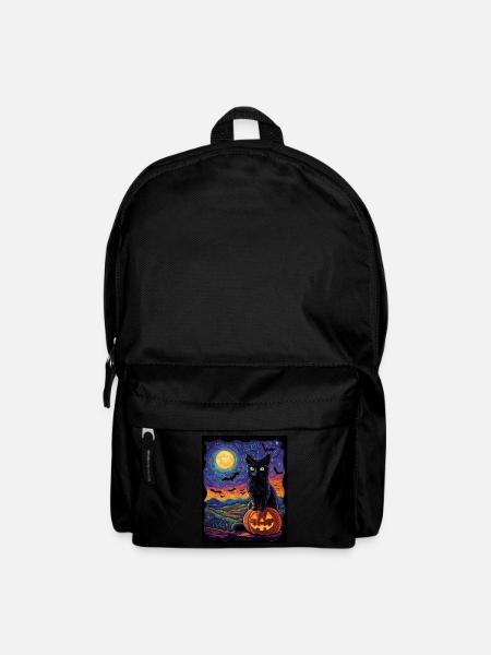 Halloween Geschenk Frauen Katze Männer Kinder Deko - Rucksack - Schwarz