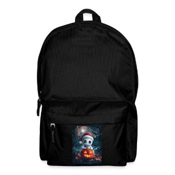 Cadeau d’Halloween fantôme avec décoration de chapeau de Noël - Sac à dos - noir - Devant