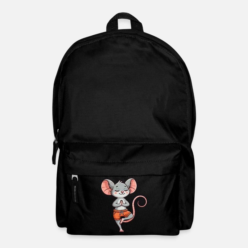 Yoga Maus Meditation Entspannung Relax Übung - Rucksack - Schwarz
