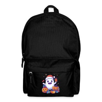 Halloween Gift Ghost with Christmas Hat Decoration - Backpack - black - Front