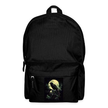 Raven Skull Moon Dark Gothic Black Crow - Backpack - black - Front