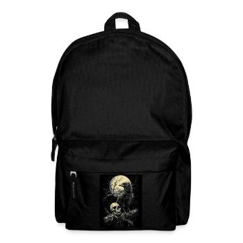 Raven Skull Moon Dark Gothic Black Crow - Backpack - black - Front