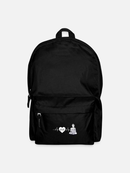 Buddha Yoga Herzschlag Hinduismus Meditation - Rucksack - Schwarz
