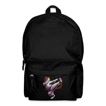Coole Karate-Katze im Comic-Stil - Rucksack - Schwarz - Vorne