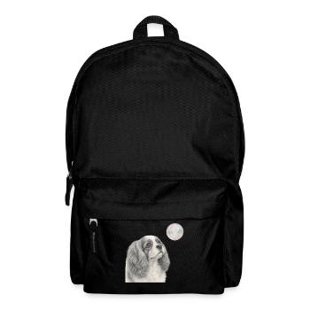 Cavalier King Charles Spaniel Dog Retro Motif - Backpack - black - Front