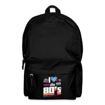 I Love 80s 80er Jahre Motto Party Outfit Geschenk - Rucksack - Schwarz - Vorne