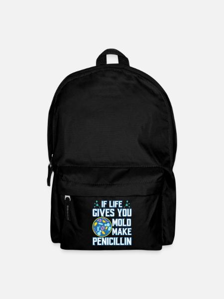 Biology saying teacher student penicillin gift - Backpack - black