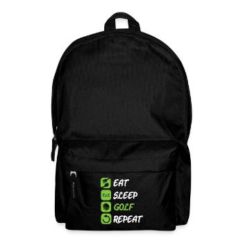 Eat Sleep Repeat Golf Golfer Golfschläger Golfen - Rucksack - Schwarz - Vorne